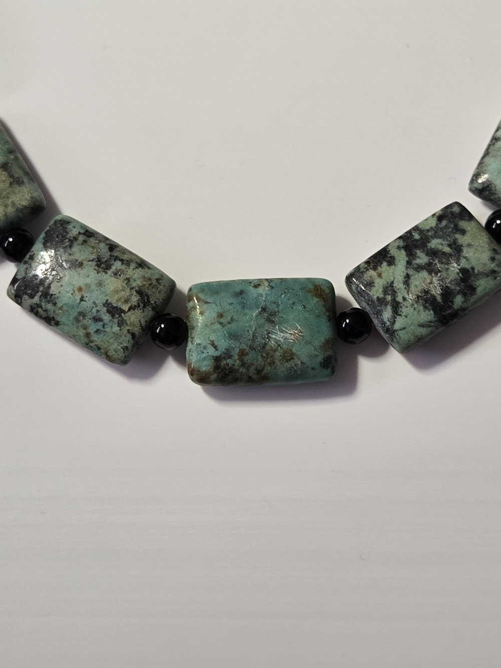 African Turquoise Stone Necklace - Picture 2 of 3